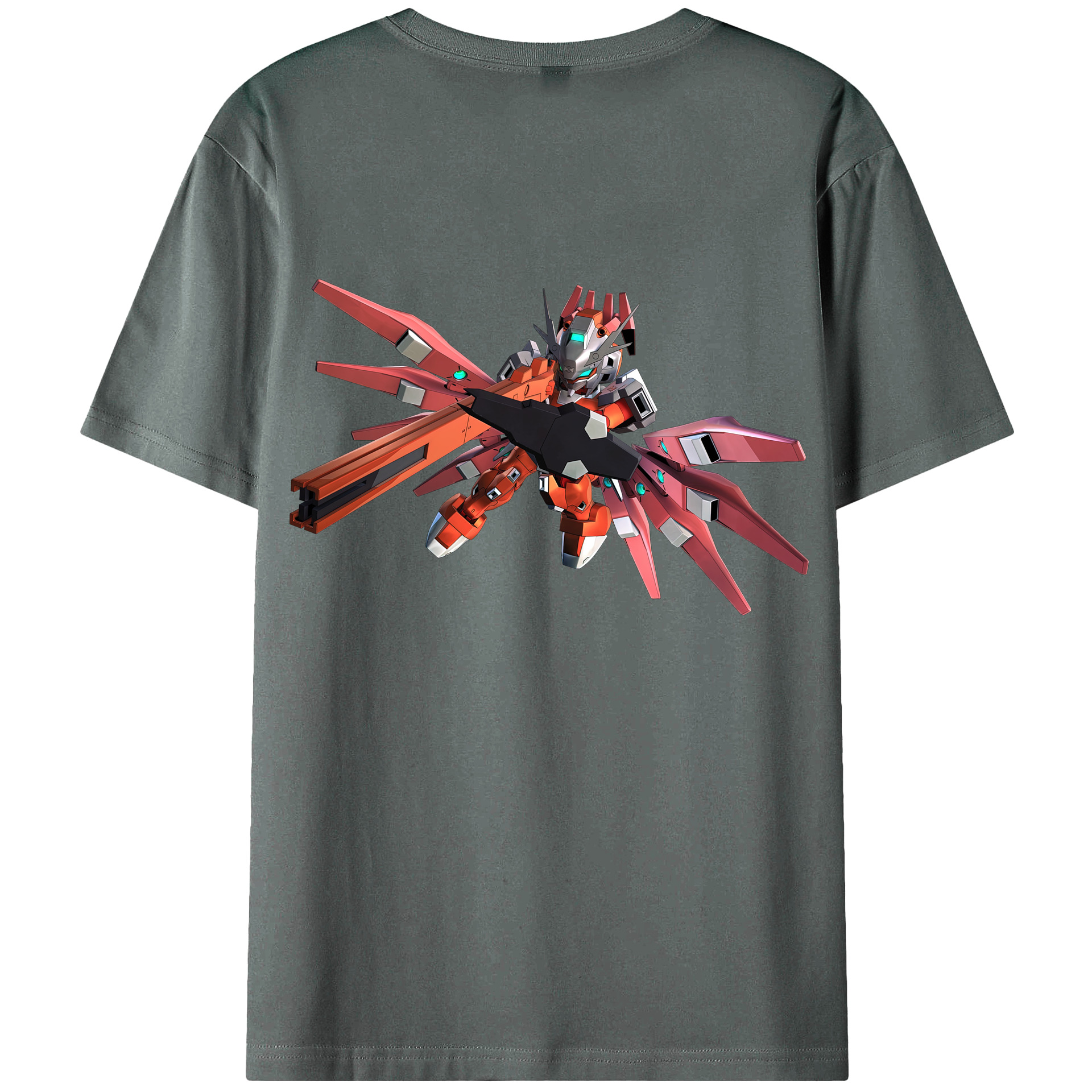 （画像用） 機動戦士ガンダム Mobile Suit Gundam 綿100％ メンズ半袖Tシャツ（バックプリント） 通気性